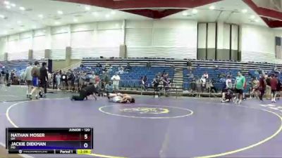 120 lbs Cons. Round 3 - Nathan Moser, OH vs Jackie Diekman, MO