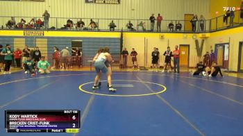 150 lbs Cons. Round 2 - Kody Wartick, Kanza FS/GR Wrestling Club vs Brecken Crist-Funk, Manhattan Regional Training Center (MRTC)