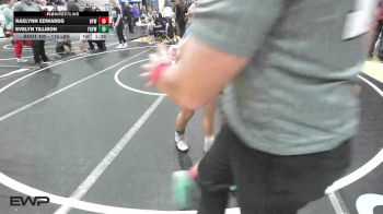 115 lbs Quarterfinal - Raelynn Edwards, Bristow Elementary Wrestling Club vs Evelyn Tillison, Fort Gibson Youth Wrestling