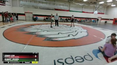 115 lbs Quarterfinal - Robert Jensen, Lander Middle School vs Jonny Cox, Riverton Middle School