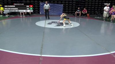 68 lbs Consi-qtrs - Ava Clemens, Sparta vs Willow Stegena, Finleyville