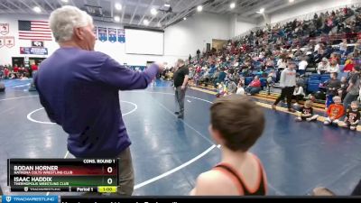 63 lbs Cons. Round 1 - Isaac Haddix, Thermopolis Wrestling Club vs Bodan Horner, Natrona Colts Wrestling Club