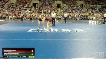 148 lbs 7th Place Match - Giorgia Carli, Watford City vs Emerson Faleide, Central Cass