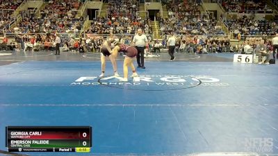 148 lbs 7th Place Match - Giorgia Carli, Watford City vs Emerson Faleide, Central Cass