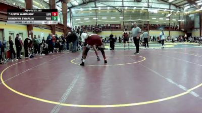 157 lbs Champ. Round 2 - Donovan Symalla, Pomona vs Justin Wardlow, Lockport