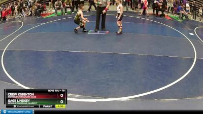 78 lbs Cons. Round 2 - Gage Lindsey, Iron Co Wrestling Academy vs Crew Knighton, Northside Wrestling Club