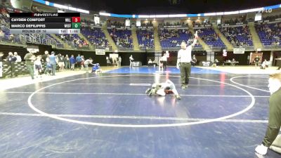 65 lbs Round Of 16 - Cayden Comfort, Williamsport vs Marco DeFilippis, West Allegheny