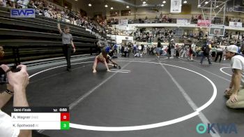 85 lbs Semifinal - Adyson Wagner, Choctaw Ironman Youth Wrestling vs Knari Spotwood, Del City Little League