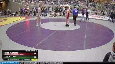 126 lbs Champ. Round 2 - Gage Aldridge, Oregon City High School Wrestl vs Tyson Cobb, Weiser