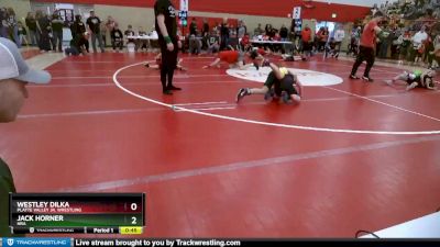 72-78 lbs Round 1 - Westley Dilka, Platte Valley Jr. Wrestling vs Jack Horner, HRA