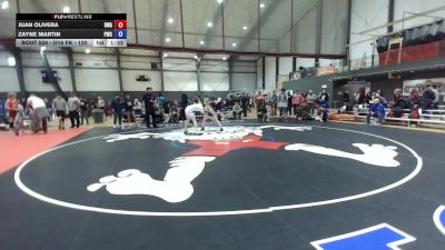 U16 FK - 120 lbs Champ. Round 1 - Zayne Martin, Peninsula Wrestling Club vs Juan Olivera, Riverhawk Wrestling Academy
