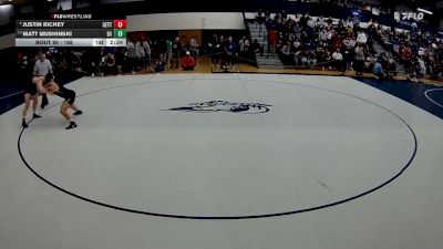 165 lbs Champ. Round 1 - Matt Mushinski, Delaware Valley vs Justin Richey, Gettysburg