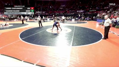 3A 120 lbs 5th Place Match - Jamiel Castleberry, Oak Park (O.P.-River Forest) vs Nadeem Haleem, Tinley Park (Andrew)