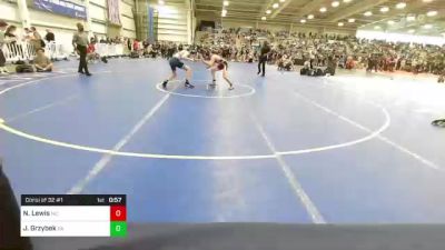 132 lbs Consi Of 32 #1 - Nick Lewis, NC vs Jacob Grzybek, PA