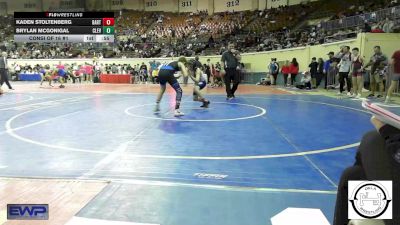 100 lbs Consi Of 16 #1 - Kaden Stoltenberg, Bartlesville JH vs Brylan Mcgonigal, Cleveland