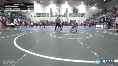 46-49 lbs Quarterfinal - Sage Davenport, Keystone Kids Wrestling Club vs Maculey Andrews, Raw Wrestling Club