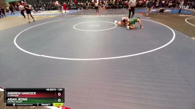 120 lbs Cons. Round 4 - Andrew Hancock, Claremore vs Aidan Jeong, Castro Valley