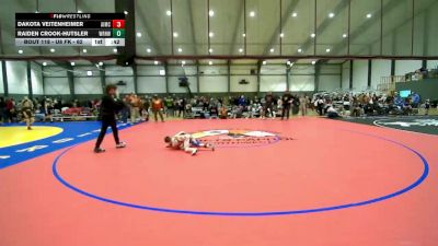 U8 FK - 62 lbs 3rd Place Match - Raiden Crook-Hutsler, White River Hornets Wrestling Club vs Dakota Veitenheimer, Askeo International Mat Club