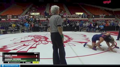 170 lbs Semifinal - Hannah Simmers, Effingham-Atchison Co Community vs Grace Johns, Minneapolis