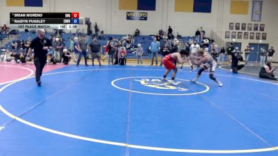 157 lbs 2nd Place Match - Brian Moreno, Sublime Wrestling Academy vs Raidyn Pugsley, 208 Badgers Wrestling Club