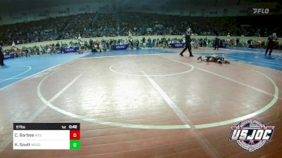 67 lbs Quarterfinal - Cayse Barbee, West Texas Grapplers vs Kelson Scott, Woodward Youth Wrestling