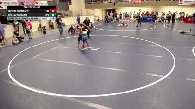 8U GIRLS - 54.8-57 Quarters - Quinn Johnson, Farmington Wrestling Club vs Della Thomas, New Prague Wrestling