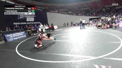 6A Boys 132 lbs Cons. Round 2 - Jake Nguyen, Clackamas Boys vs Augustin Crazybull, North Salem Boys