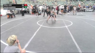 82 lbs Semifinal - Redek Voss, Roseburg Mat Club vs Easton Robinson, Legends Of Gold