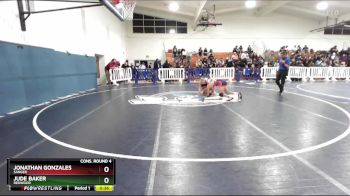 132 lbs Cons. Round 4 - Jonathan Gonzales, Sanger vs Jude Baker, Redwood