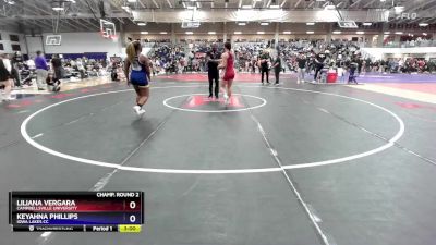 180 lbs Champ. Round 2 - Liliana Vergara, Campbellsville University vs Keyahna Phillips, Iowa Lakes CC