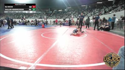 49 lbs Consi Of 16 #2 - Eli Dicus, Raw Wrestling Club vs Kallum Hendrickson, OKC Saints Wrestling