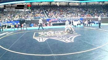 D3-157 lbs 1st Place Match - Blake Cosby, Dundee vs Grason Weber, Leslie