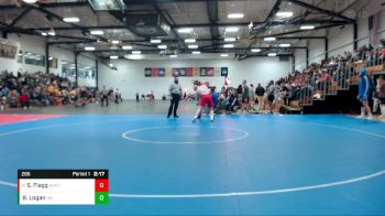 285 lbs Champ. Round 1 - Steven Flagg, Huntingdon College vs Bobby Logan, Heidelberg