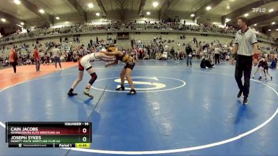 95 lbs Cons. Round 5 - Cain Jacobs, Warrensburg Elite Wrestling-AA vs Joseph Sykes, Monett Youth Wrestling Club-AA