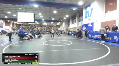 175 lbs Champ. Round 1 - Isaiah Garcia, Yorba Linda vs Dimitry Sirotnik, Santa Monica