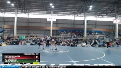 120 lbs Quarterfinal - Ty Balkovic, Meridian Middle School vs Onyx Kunsaitis, East Idaho Elite
