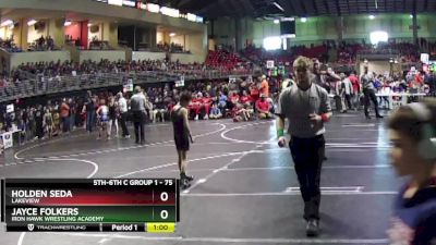 75 lbs Champ. Round 1 - Holden Seda, Lakeview vs Jayce Folkers, Iron Hawk Wrestling Academy