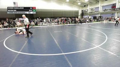 132 lbs Cons. Sub-quarters - Korbin Kanallakan, Illinois vs Maxim Sim, World Team Training Center