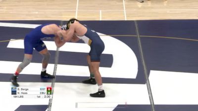 184 lbs Nathan Haas, California Baptist vs Bennett Berge, South Dakota State