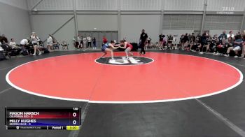 130 lbs Quarters & 1st Wb (16 Team) - Mason Harsch, California Red vs Milly Hughes, Georgia Blue