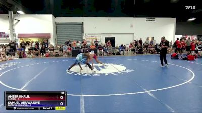 165 lbs Quarters & 1st Wb (16 Team) - Ameer Khalil, Illinois vs Samuel Aruwajoye, Rhode Island Gold