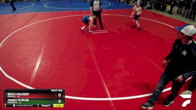 100 lbs 5th Place Match - Beau Haugen, MAHACA vs Owen Myrvik, Minneota