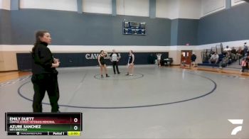 126 lbs Round 3 - Azure Sanchez, NRH Birdville vs Emily Duett, Corpus Christi Veterans Memorial