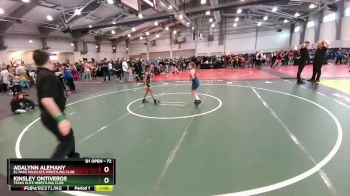 72 lbs Cons. Round 1 - Adalynn Alemany, El Paso Wildcats Wrestling Club vs Kinsley Ontiveros, Texas Elite Wrestling Club