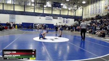 130 lbs Quarterfinal - Brennen Roberts, Palmer High School vs Carson Cobb, Soldotna