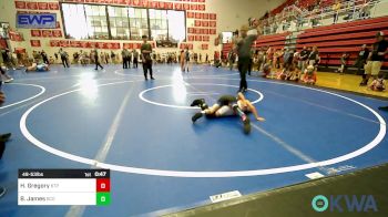 49-53 lbs Rr Rnd 2 - Hayden Gregory, Tulsa Blue T Panthers vs Baker James, Blaine County Grapplers