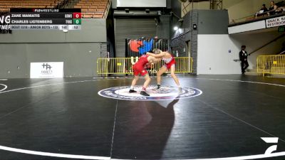 Junior Boys - 132 lbs Cons. Round 1 - Charles Ligtenberg, Temecula Valley High School Wrestling vs Zane Maniatis, Golden State Wrestling Club