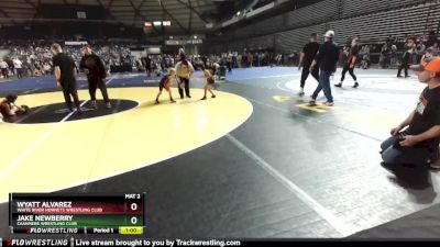 49 lbs Cons. Round 1 - Wyatt Alvarez, White River Hornets Wrestling Club vs Jake Newberry, Cashmere Wrestling Club