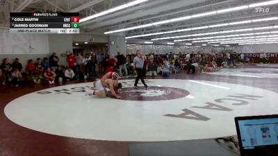 184 lbs 3rd Place Match - Cole Martin, Central vs Jarred Goodman, Ridgewater CC