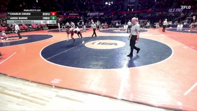 2A 157 lbs Cons. Round 2 - Aiden Burns, Oak Park (Fenwick) vs Charlie Cross, Deerfield (H.S.)